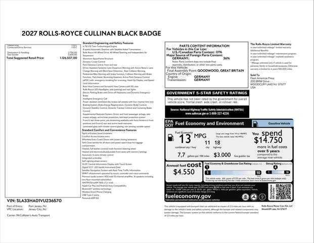 2027 Rolls-Royce Cullinan Black Badge