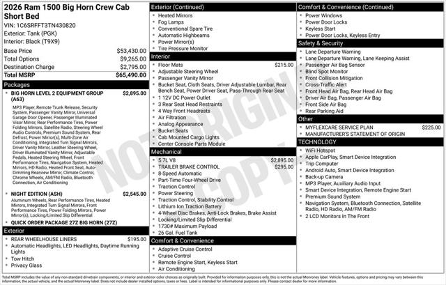 2026 Ram 1500 Big Horn Crew Cab 4x4 57 Box