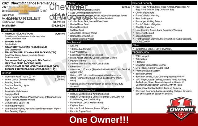 2021 Chevrolet Tahoe 4WD Premier for sale in Wooster, OH