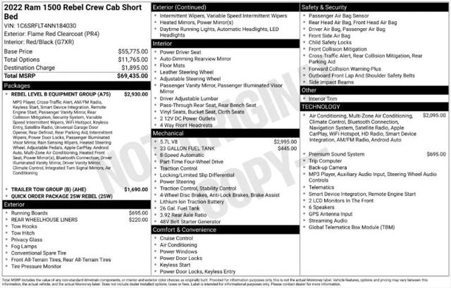 2022 Ram 1500 Rebel Crew Cab 4x4 57 Box