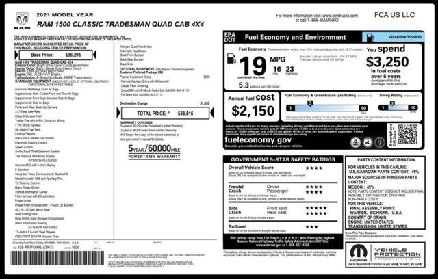 2021 Ram 1500 Tradesman Quad Cab 4x4 64 Box