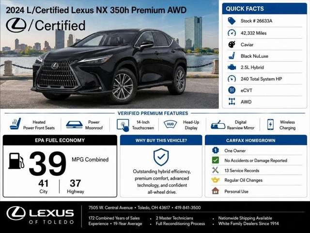 2024 Lexus NX 350h Premium for sale in Toledo, OH