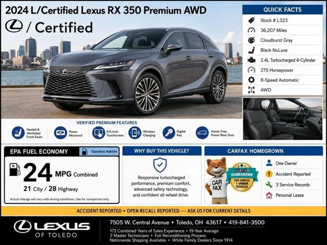2024 Lexus RX 350 Premium for sale in Toledo, OH