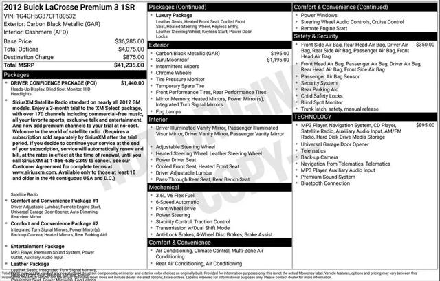 2012 Buick LaCrosse Premium 3 Group for sale in Huntsville, AL