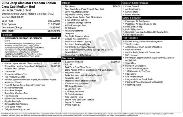 2023 Jeep Gladiator Freedom 4x4 2023 Jeep Gladiator Freedom 4x4