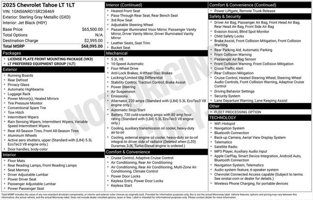 2025 Chevrolet Tahoe 4WD LT 2025 Chevrolet Tahoe 4WD LT