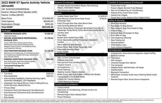 2022 BMW X7 xDrive40i 2022 BMW X7 xDrive40i
