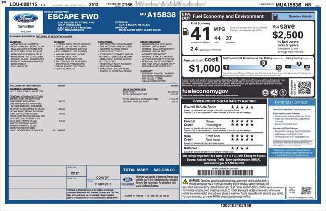 2021 Ford Escape SE Hybrid 2021 Ford Escape SE Hybrid