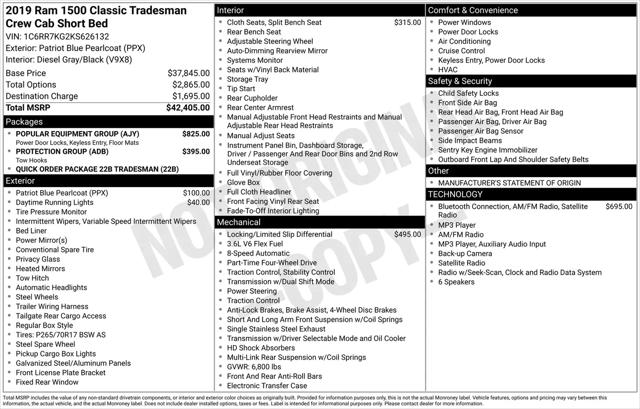 2019 Ram 1500 Classic Tradesman Crew Cab 4x4 57 Box