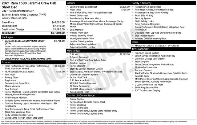 2021 Ram 1500 Laramie Crew Cab 4x4 57 Box