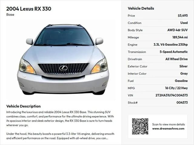 2004 Lexus RX 330 330