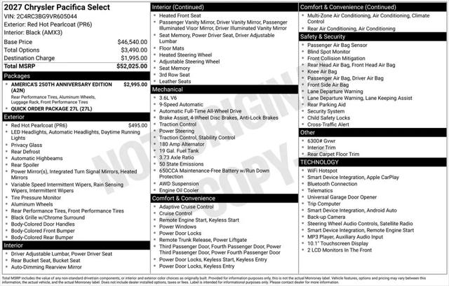 2027 Chrysler Pacifica Select