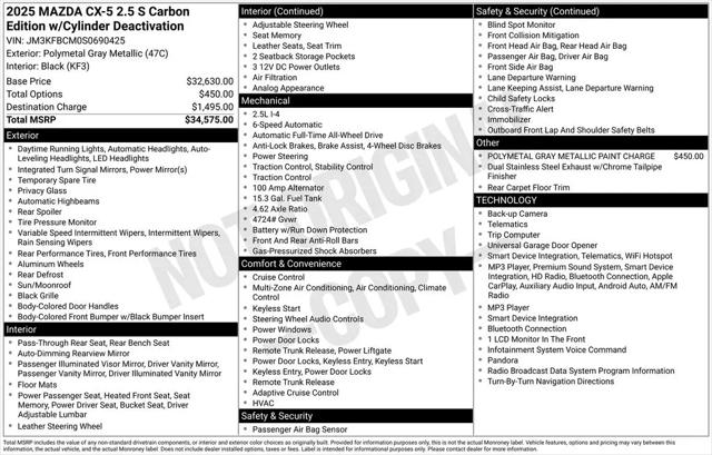 2025 Mazda CX-5 2.5 S Carbon Edition