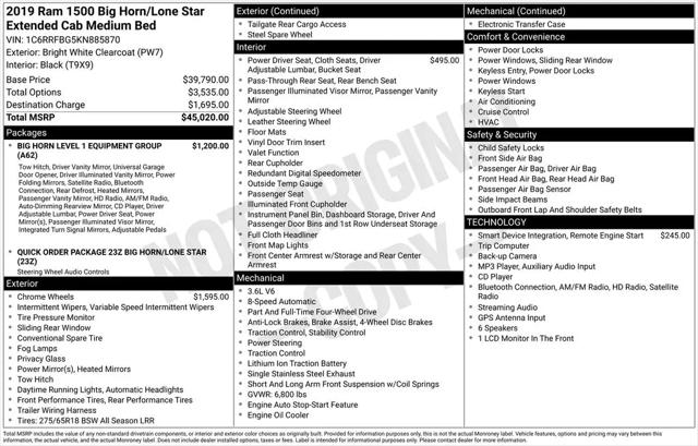 2019 Ram 1500 Big Horn/Lone Star Quad Cab 4x4 6'4" Box for sale in Naperville, IL