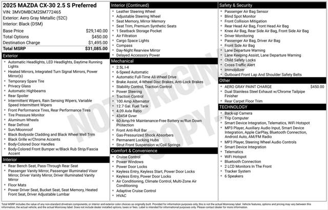 2025 Mazda CX-30 2.5 S Preferred Package