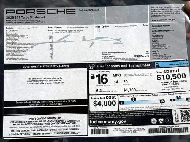 2025 Porsche 911 Turbo Cabriolet