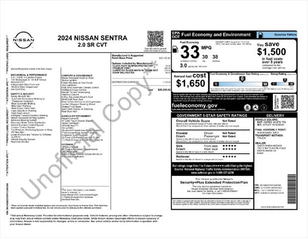 2024 Nissan Sentra SR Xtronic CVT