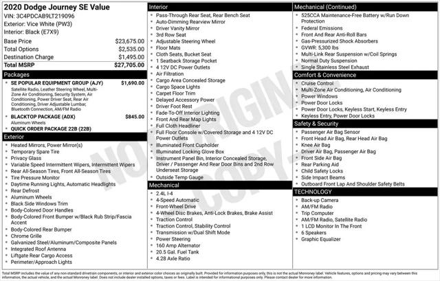 2020 Dodge Journey SE Value