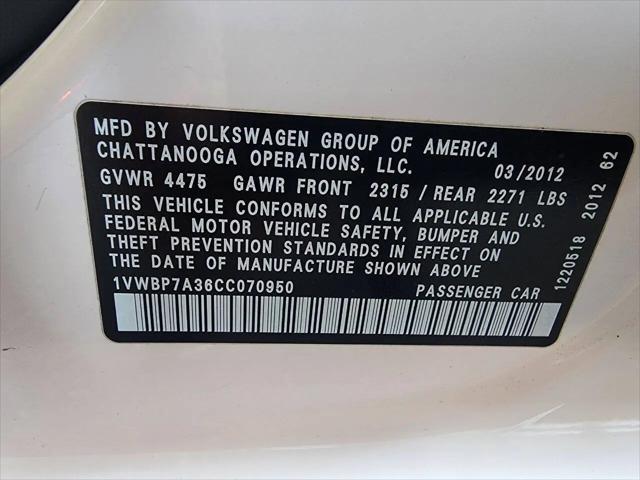 2012 Volkswagen Passat 2.5L SE
