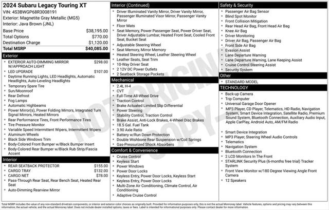 2024 Subaru Legacy Touring XT for sale in Clinton Township, MI