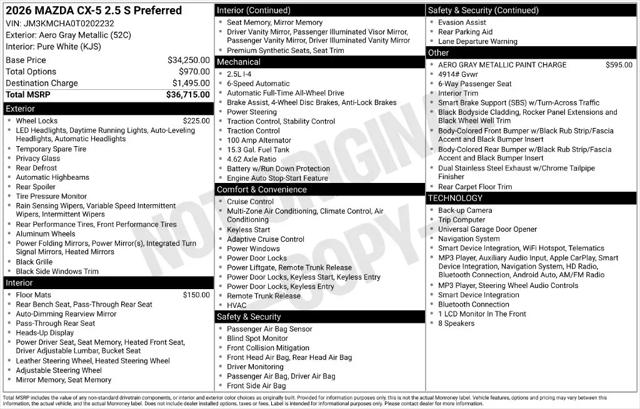 2026 Mazda CX-5 2.5 S Preferred