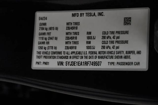 2024 Tesla Model 3 Long Range Dual Motor Rear-Wheel Drive