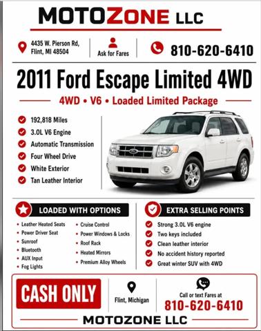 2011 Ford Escape Limited for sale in Flint, MI