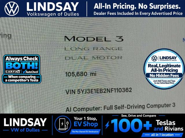 2022 Tesla Model 3 Long Range Dual Motor All-Wheel Drive
