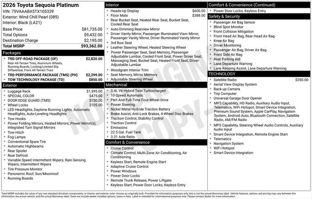 2026 Toyota Sequoia Platinum