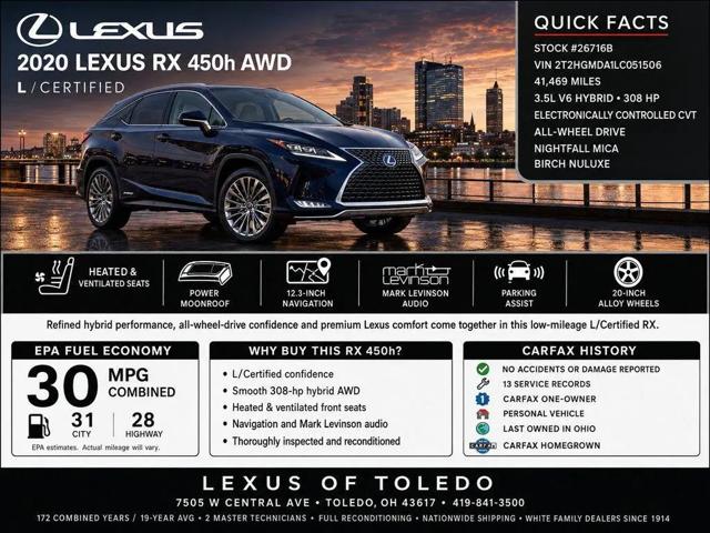 2020 Lexus RX 450h Base for sale in Toledo, OH