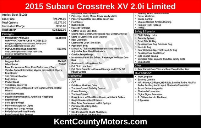 2015 Subaru XV Crosstrek 2.0i Limited for sale in Dover, DE