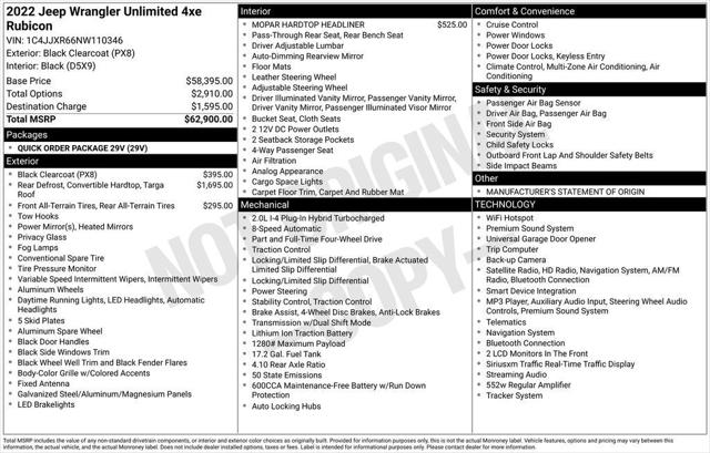 2022 Jeep Wrangler 4xe Unlimited Rubicon 4x4 2022 Jeep Wrangler 4xe Unlimited Rubicon 4x4
