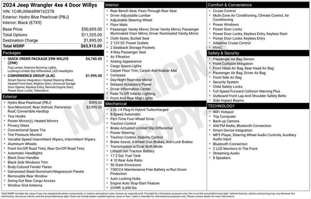 2024 Jeep Wrangler 4xe Willys 4xe 2024 Jeep Wrangler 4xe Willys 4xe