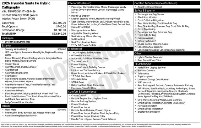 2026 Hyundai Santa Fe Hybrid Calligraphy 2026 Hyundai Santa Fe Hybrid Calligraphy