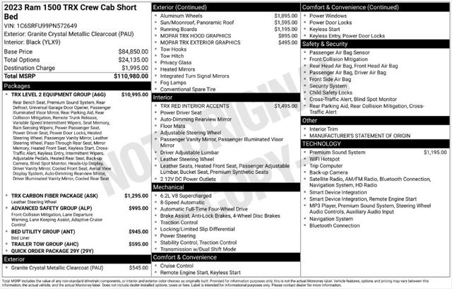 2023 Ram 1500 TRX Crew Cab 4x4 57 Box