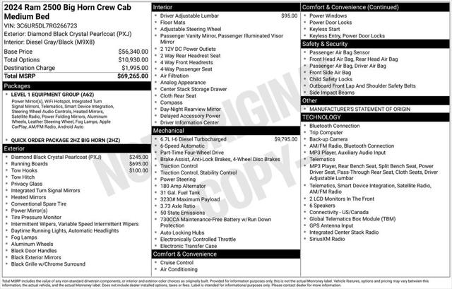 2024 Ram 2500 Big Horn Crew Cab 4x4 64 Box