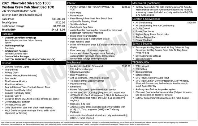 Used 2021 Chevrolet Silverado 1500 2WD Crew Cab Short Bed Custom For Sale in Muscle Shoals, AL