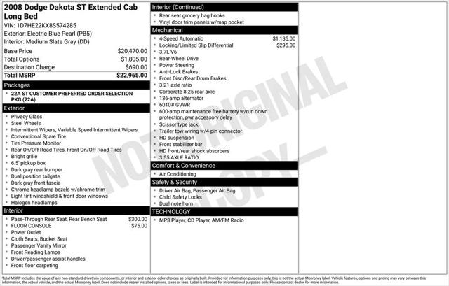2008 Dodge Dakota ST 2008 Dodge Dakota ST