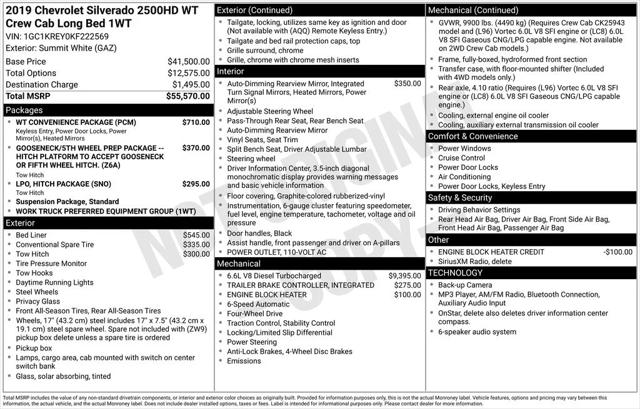 2019 Chevrolet Silverado 2500HD WT 2019 Chevrolet Silverado 2500HD WT
