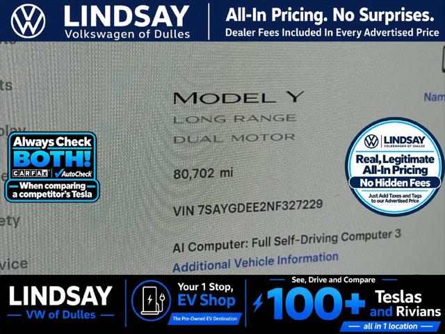 2022 Tesla Model Y Long Range Dual Motor All-Wheel Drive