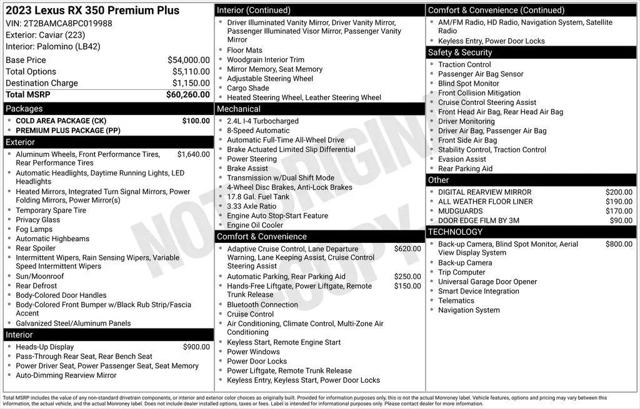 2023 Lexus RX 350 Premium Plus for sale in Yonkers, NY