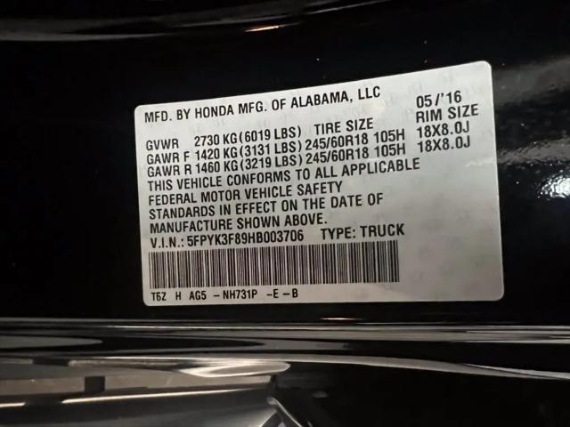 2017 Honda Ridgeline Black Edition