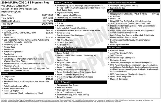 2026 Mazda CX-5 2.5 S Premium Plus