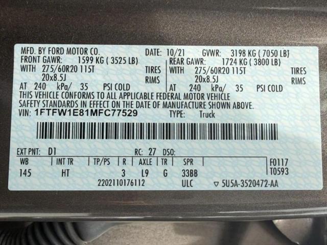 2021 Ford F-150 LARIAT