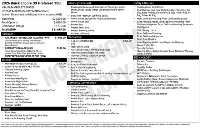 2026 Buick Encore GX Preferred FWD
