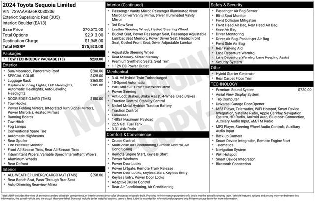 2024 Toyota Sequoia Limited 2024 Toyota Sequoia Limited