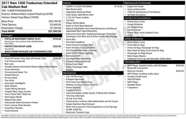 2017 RAM 1500 Tradesman Quad Cab 4x4 64 Box 2017 RAM 1500 Tradesman Quad Cab 4x4 64 Box