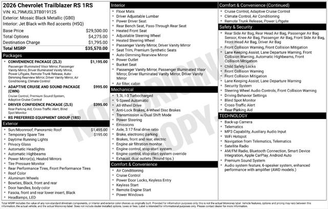2026 Chevrolet TrailBlazer AWD RS for sale in Clinton Township, MI