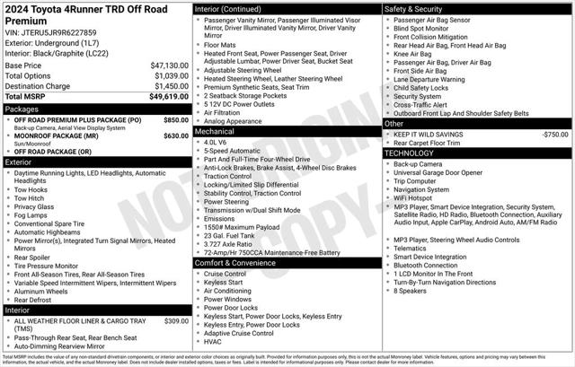 2024 Toyota 4Runner TRD Off Road Premium 2024 Toyota 4Runner TRD Off Road Premium