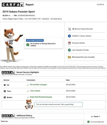 2019 Subaru Forester Sport